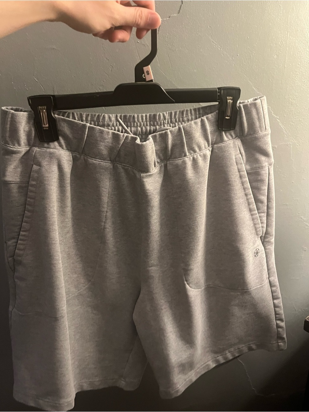 Grey Knit Lounge Shorts - Elastic Waist